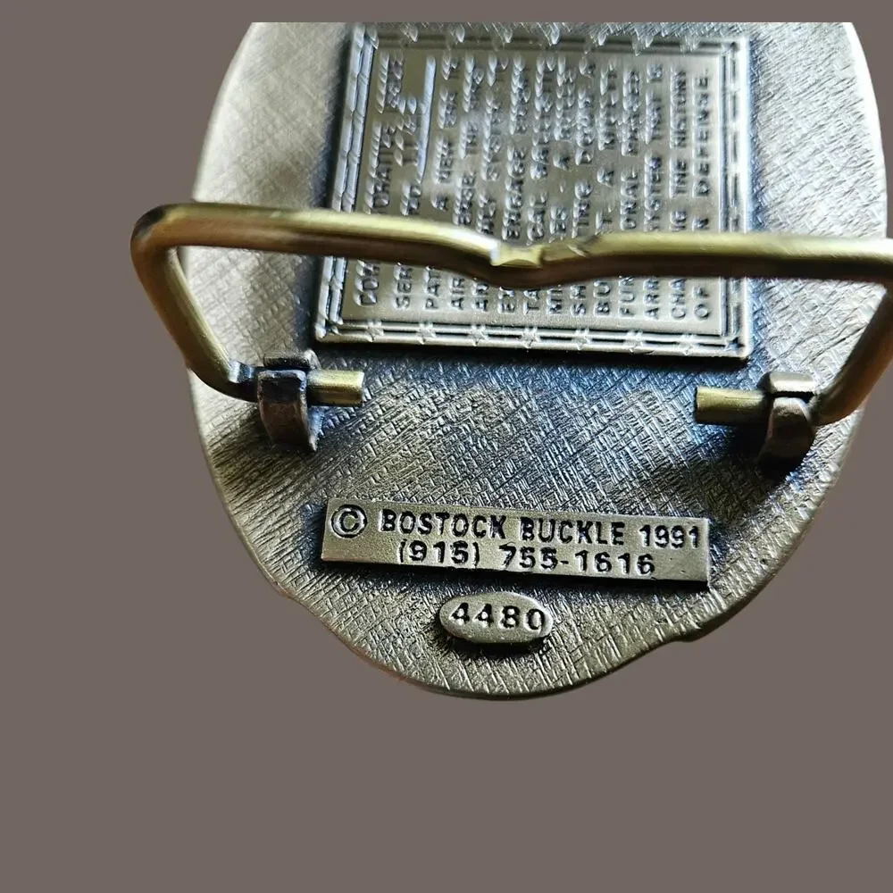 Vintage 1991 Operation Desert Storm Patriot Missile Commemorative Belt Buckle